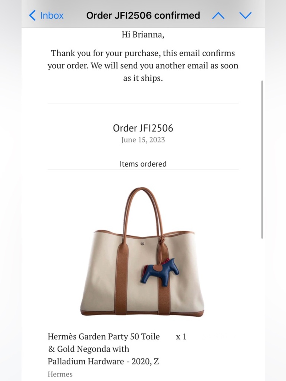 Hermes Garden Party Voyage 49 - Toile & Gold Negonda Palladium Hardware - Picture 3 of 17